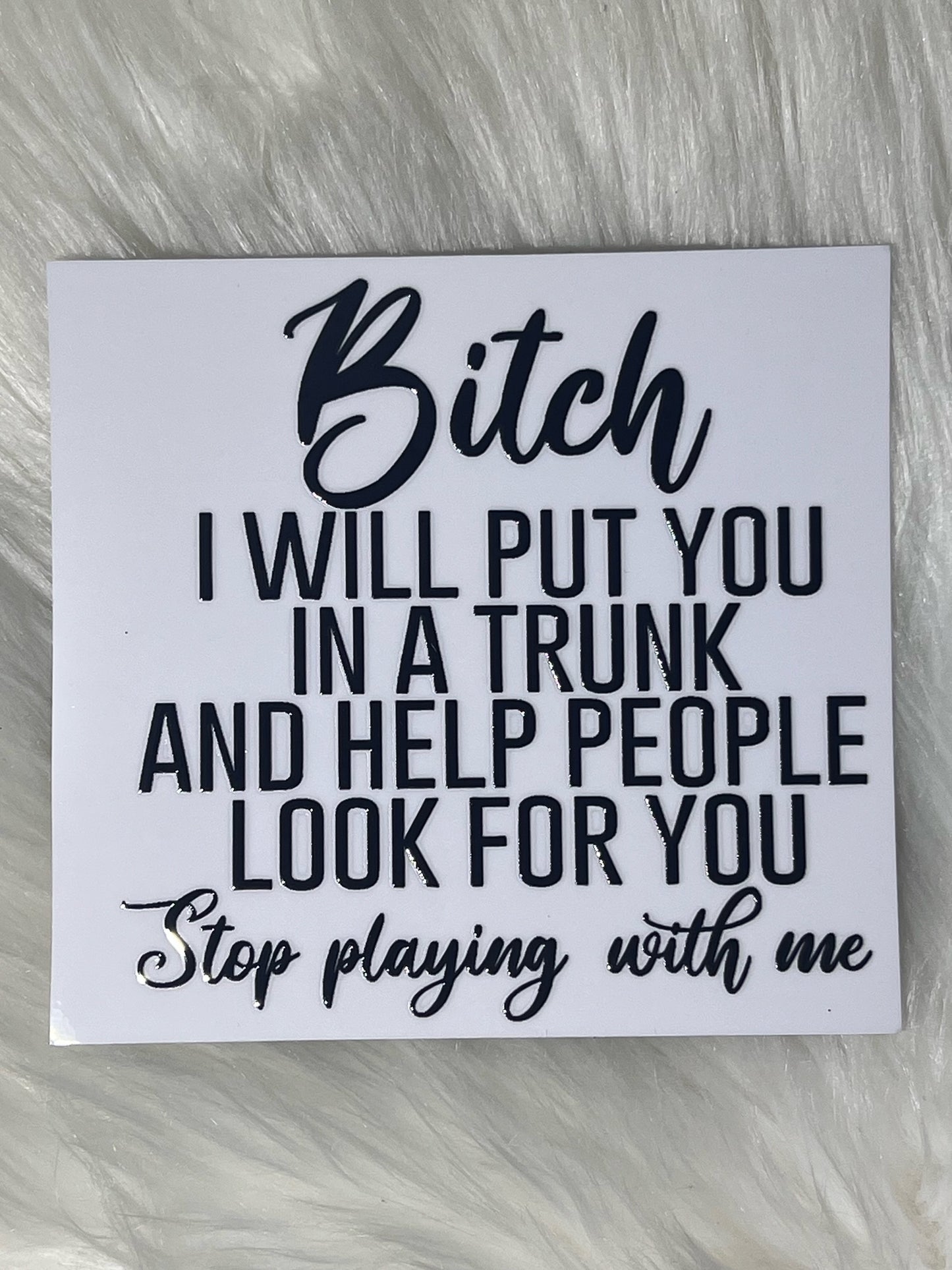 Bit*h I Will Put You In A Trunk