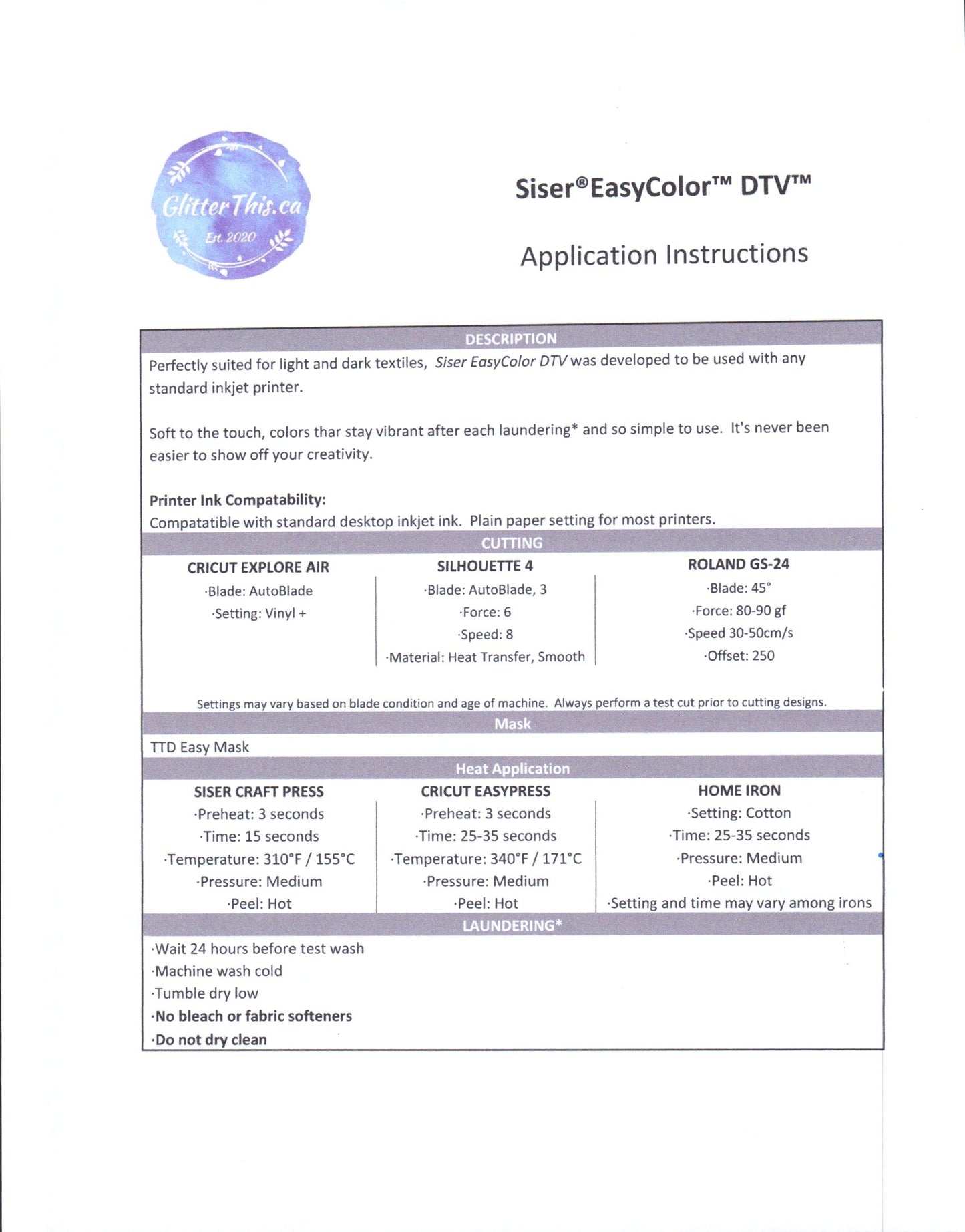 Siser EasyColor DTV