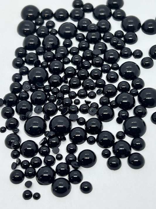 Black - Flat Back Pearls