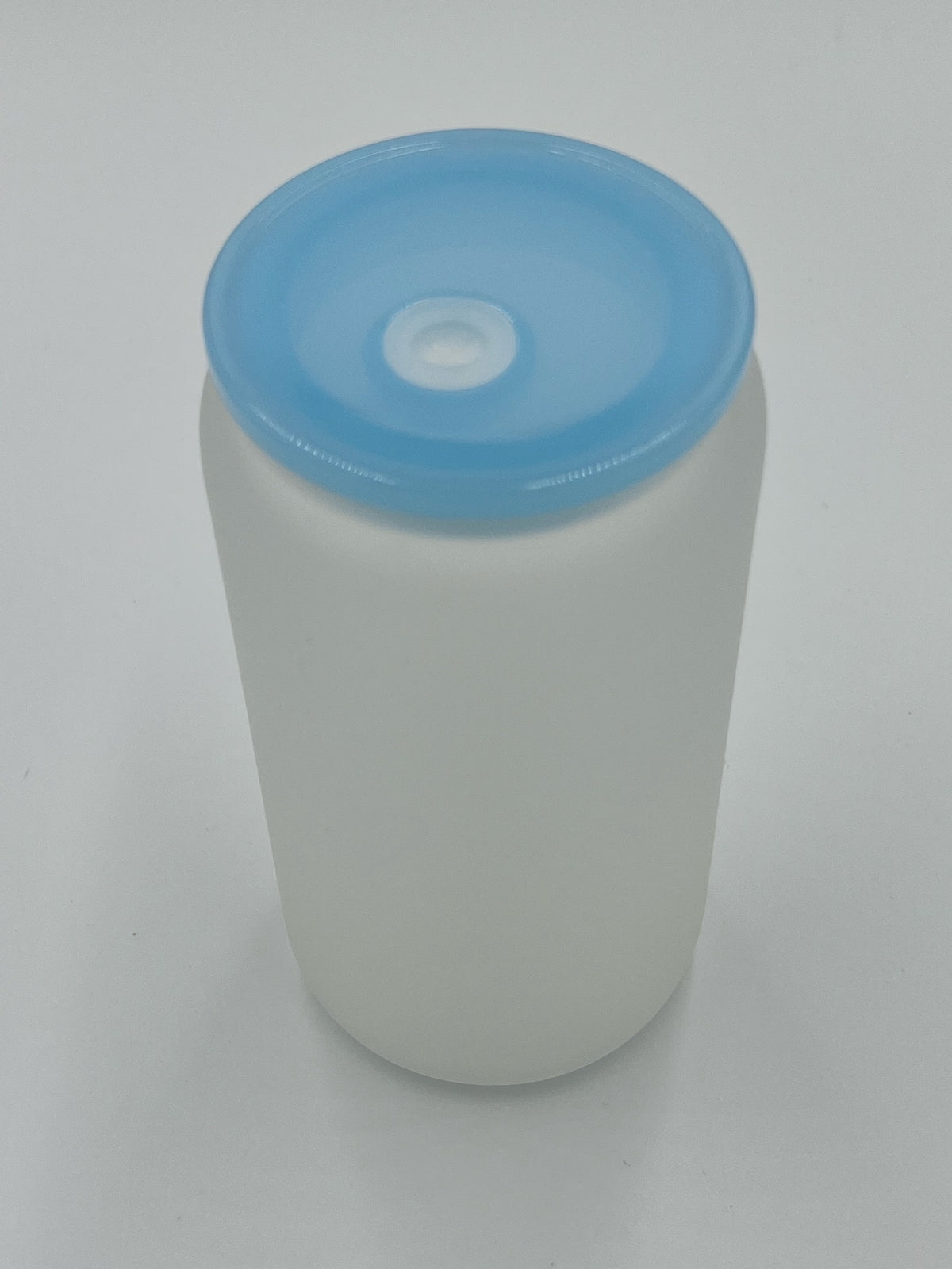 16oz Clear or Frosted Glass Can w/ Plastic Lid