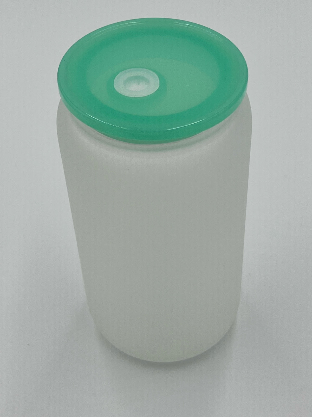 16oz Clear or Frosted Glass Can w/ Plastic Lid