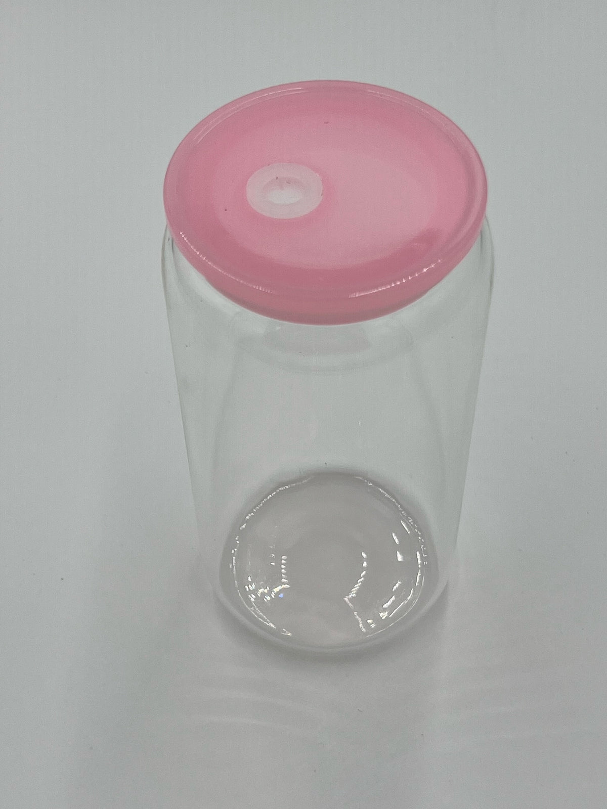 16oz Clear or Frosted Glass Can w/ Plastic Lid