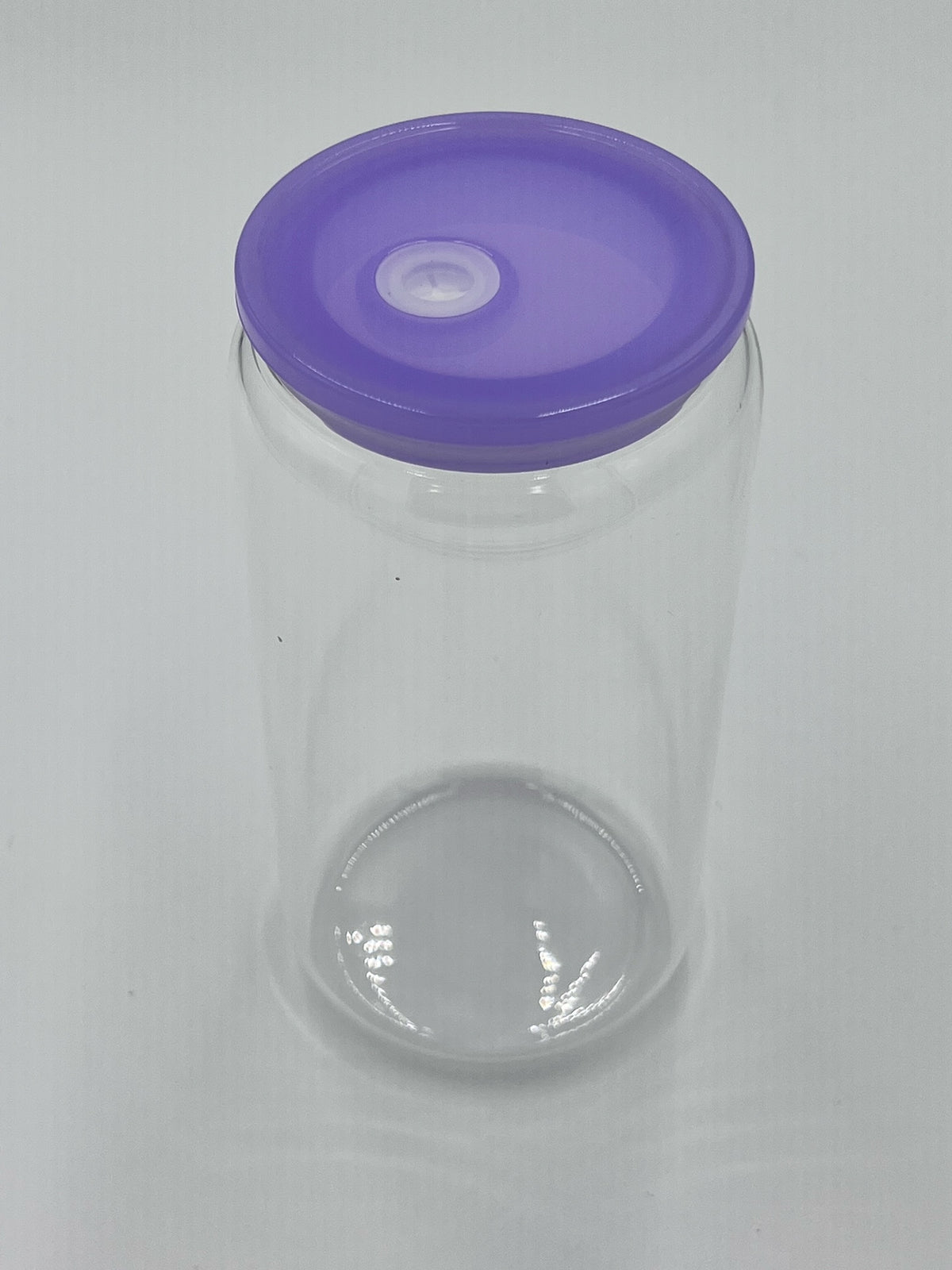 16oz Clear or Frosted Glass Can w/ Plastic Lid