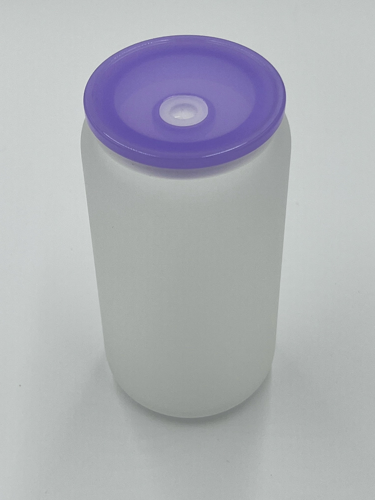 16oz Clear or Frosted Glass Can w/ Plastic Lid