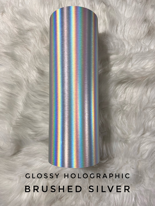 Glossy Holographic - Brushed SIlver