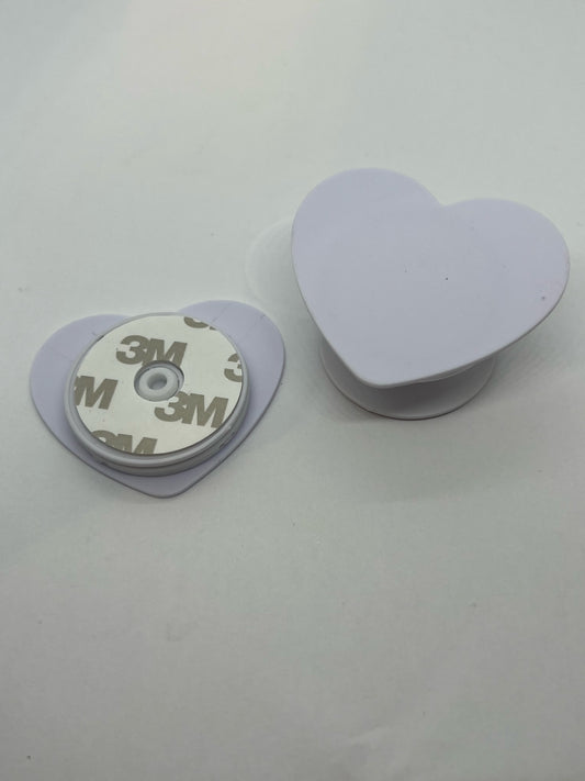 White Heart Shape Phone Grip